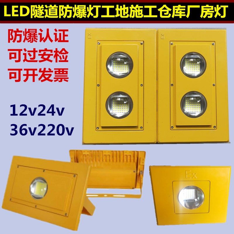 LED隧道灯防爆灯100W50W低压36V24V施工工地防爆投光灯200W400W瓦