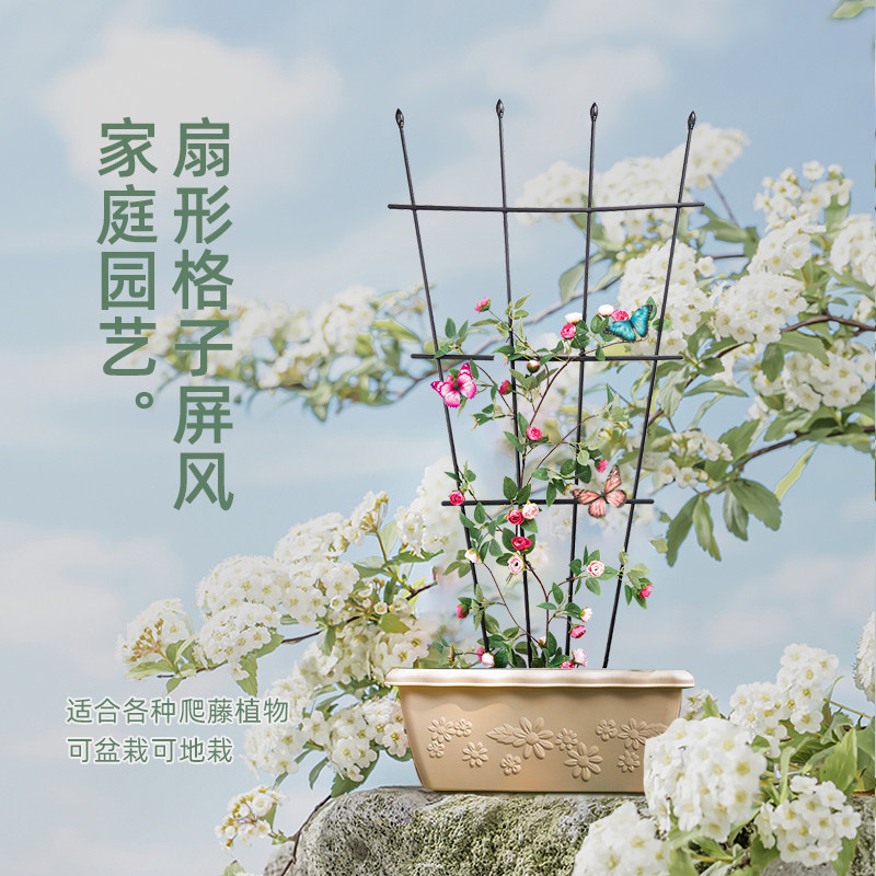 扇形爬藤架花架园艺爬藤支架花盆阳台花支架置物支撑杆花园花架子