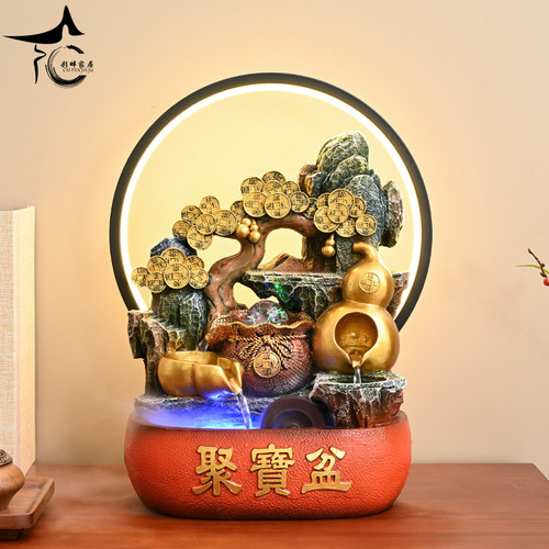 聚宝盆招财流水喷泉葫芦风水轮