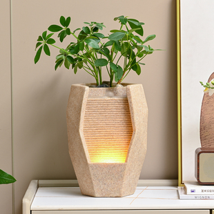 现代简约循环流水摆件轻奢家居装饰品客厅办公室桌面招财风水摆件