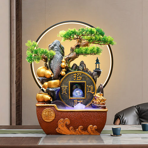 桌面风水轮流水摆件开业乔迁礼