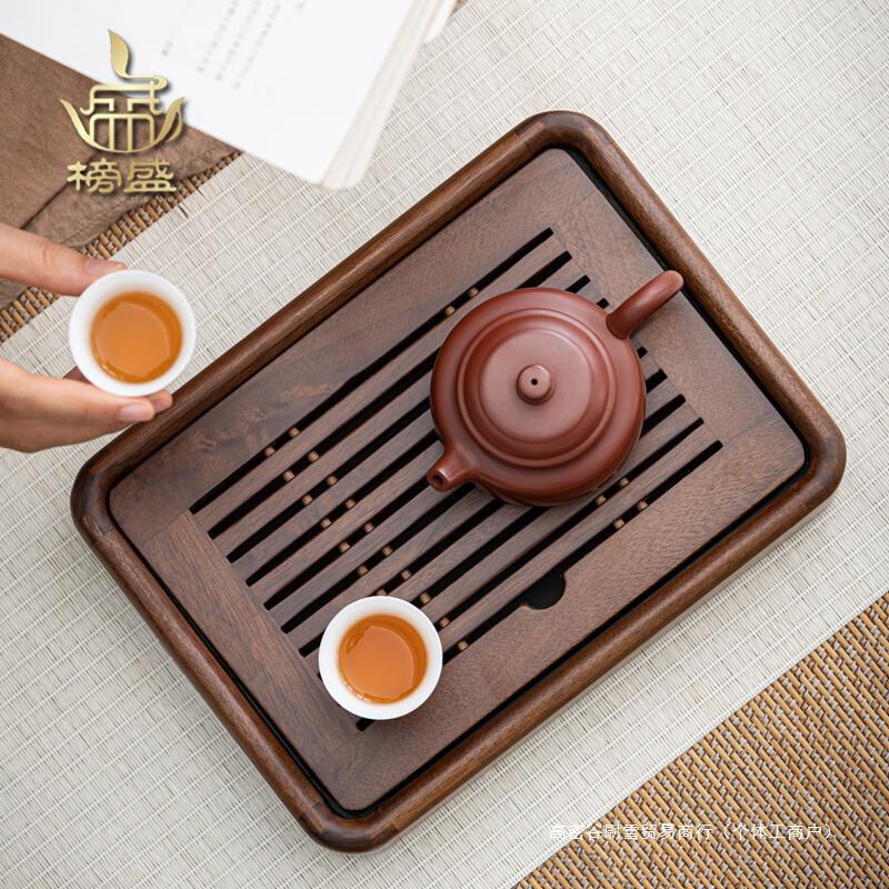 排水胡桃木储水实木茶台茶盘08茶海茶具小型托盘NU一人干家用