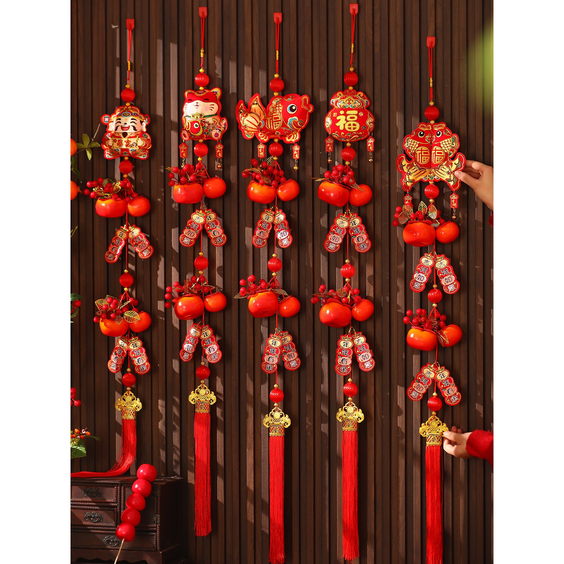2026马年新年装饰过年福字柿柿如意喜庆年味挂件春节大门墙上挂饰