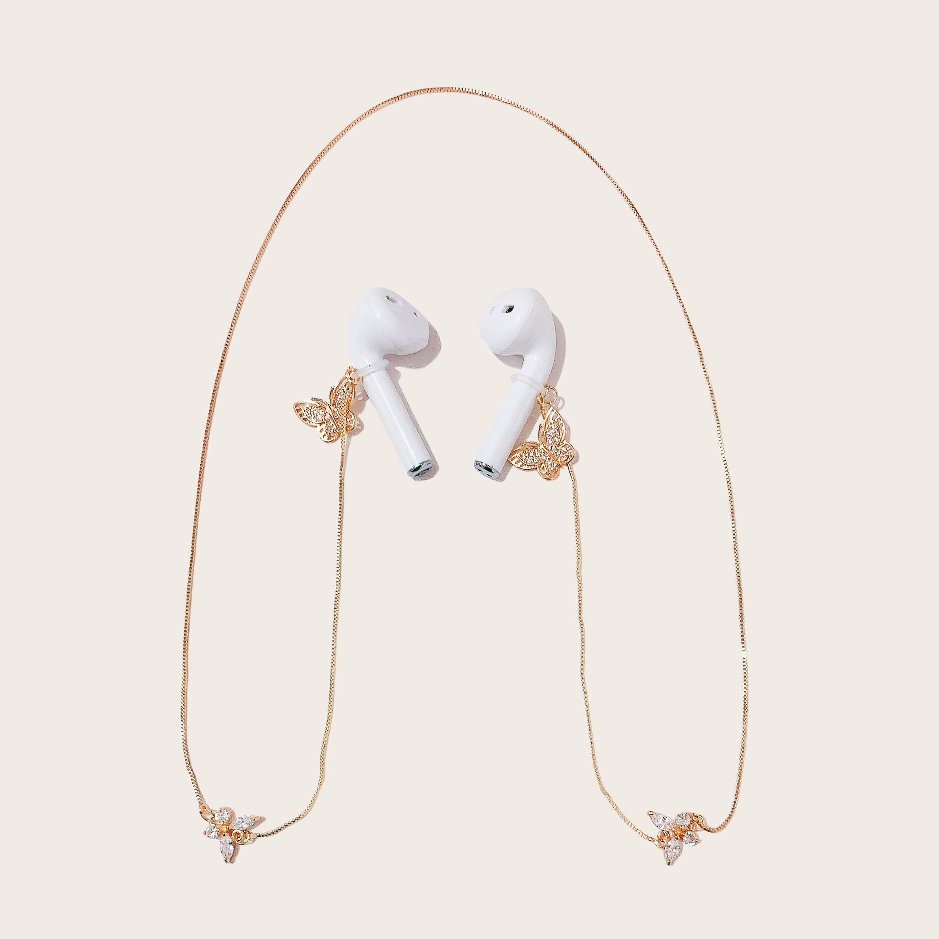 夏季新款无线耳机防丢链简约挂绳挂脖蓝牙耳夹环适用于苹果airpod