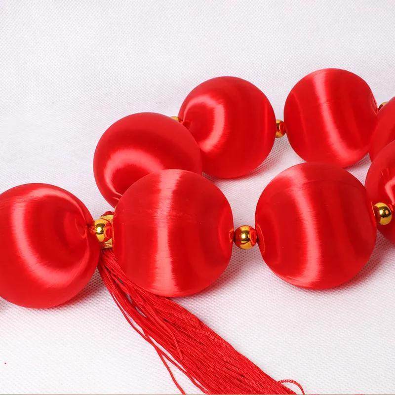 新年装饰品丝球小红灯笼串挂饰结婚乔迁室内喜庆挂件过年客厅布置