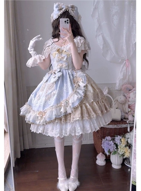 永恒之心lolita裙子华丽花嫁连衣裙成人礼晚礼服公主裙短款洛丽塔