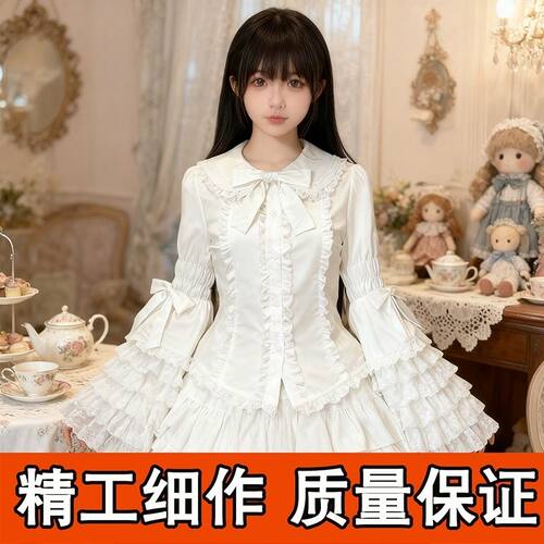 蕾丝doll感原创lolita姬袖Lolita衬衫内搭姬袖衬衫内搭外穿