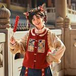 正品原创国风新年战袍新中式刺绣民族马面裙套装秋冬季拜年服女