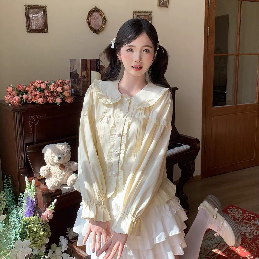 日系软妹loita衬衫娃领长