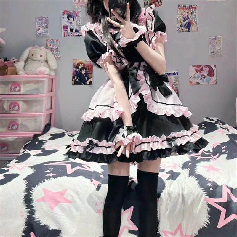 可爱大码猫咪女仆Lolita萌妹COS女佣装纯欲洛丽塔甜美公主连衣裙