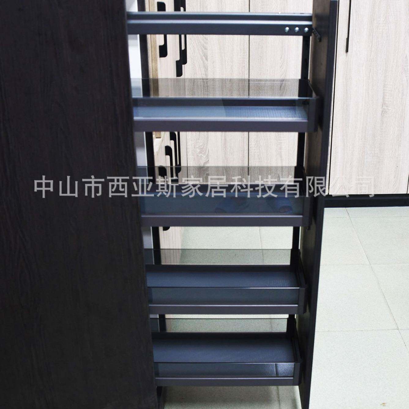 极深中高柜用冰箱旁填充大容量拉篮楼梯底多层抽屉收纳侧装拉篮