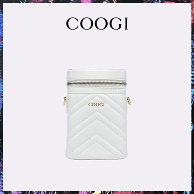 COOGI化妆包黑色牛皮中古