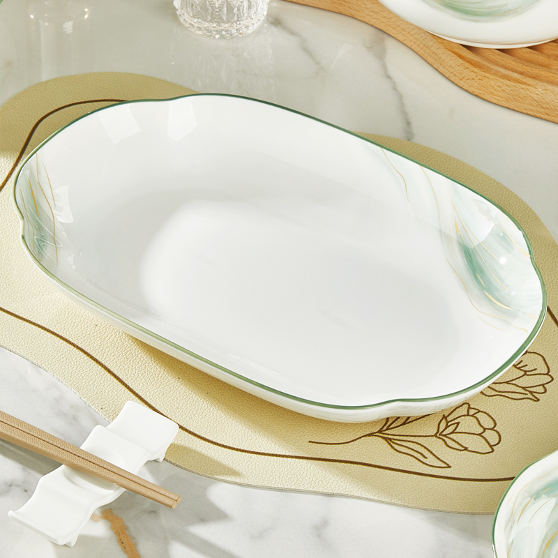 纬廷陶瓷加厚防烫陶瓷鱼盘