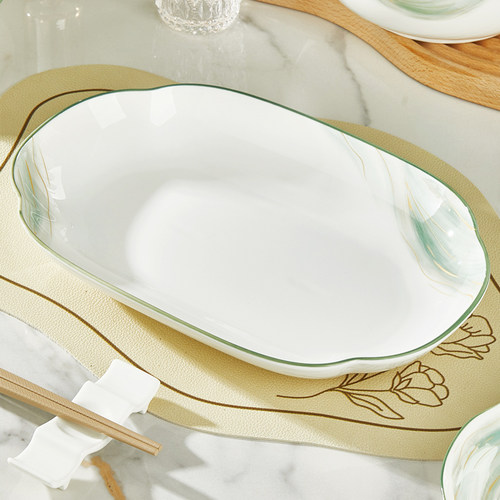 纬廷陶瓷加厚防烫陶瓷鱼盘