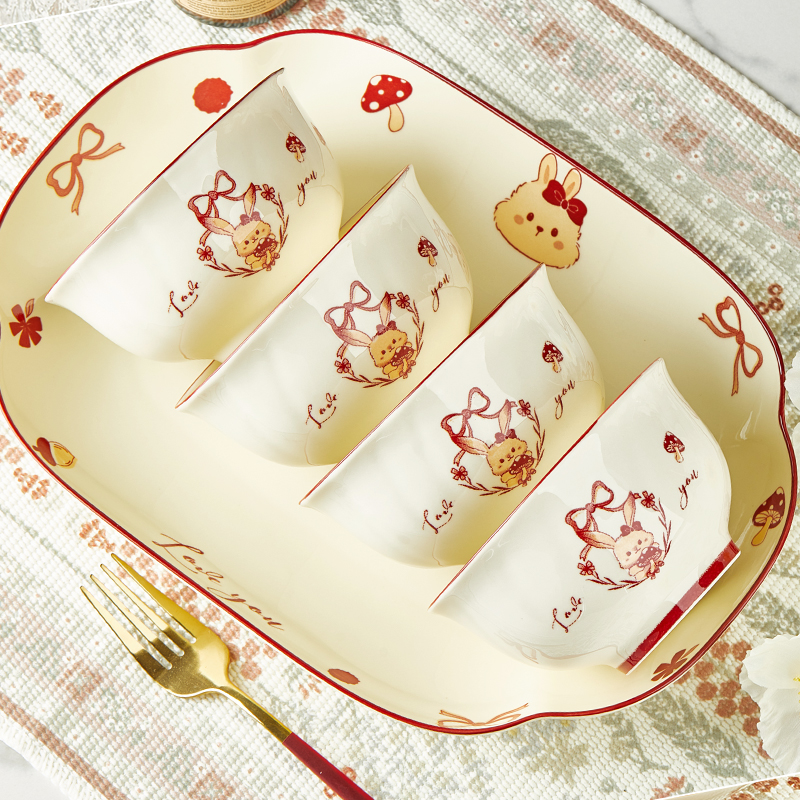 加厚陶瓷饭碗家用组合