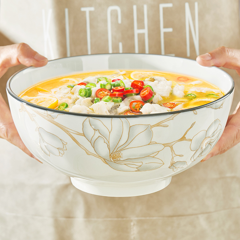 优尊釉下彩陶瓷时尚家用大汤碗