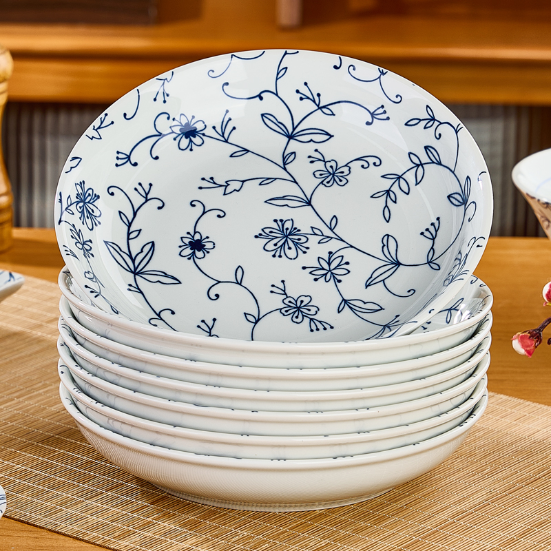 纬廷釉下彩陶瓷时尚家用菜盘