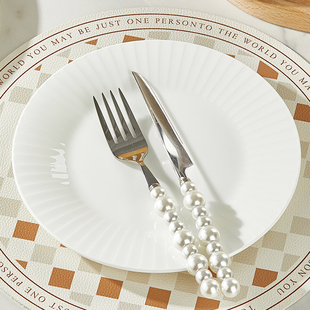 牛排西餐平盘子家用纯白骨瓷餐具轻奢高级感菜盘法式盘意面早餐盘