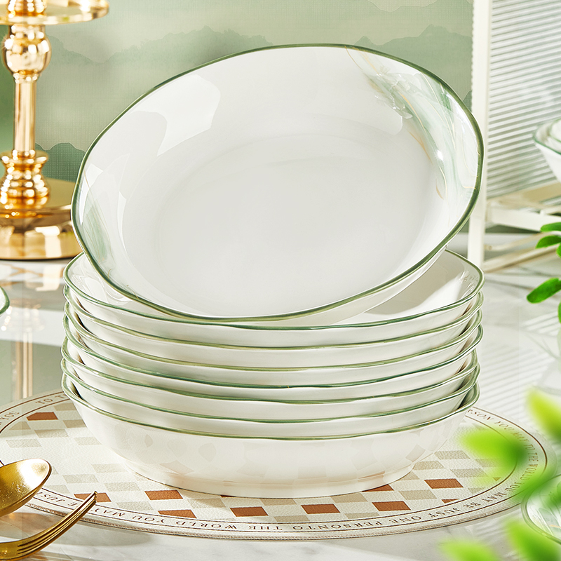 纬廷釉下彩陶瓷时尚家用菜盘