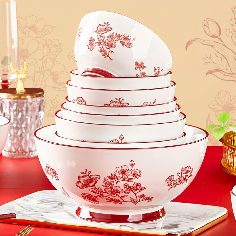 纬廷釉下彩陶瓷时尚家用饭碗