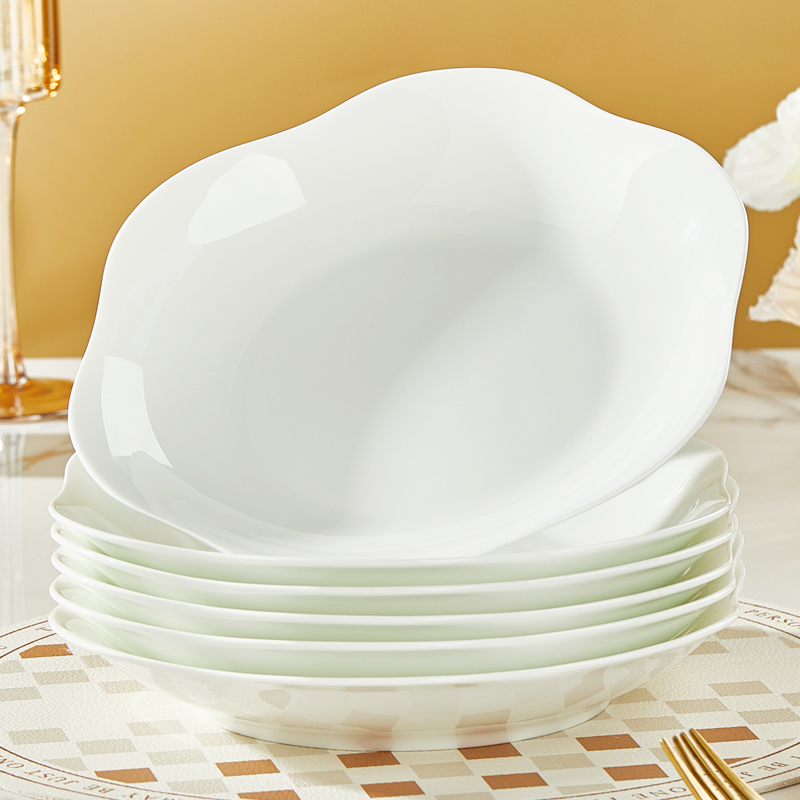 纬廷纯白骨瓷简约釉下彩健康餐具