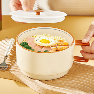 陶瓷泡面碗带盖子可微波炉学生宿舍专用饭碗方便面碗上班族便当盒