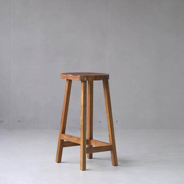 聚屋鸟 实木吧台椅简约酒吧凳阳台家用餐椅高脚椅柚木民宿休闲椅