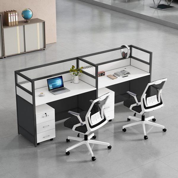 人工4人员简约6财务办公室屏风组合现代桌子位位职员员工办公桌椅