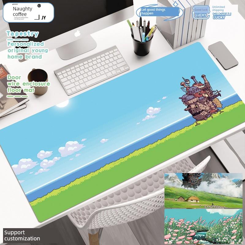 新款鼠标垫哈尔的移动城堡温馨轻松治愈键盘垫加厚电竞电脑桌垫