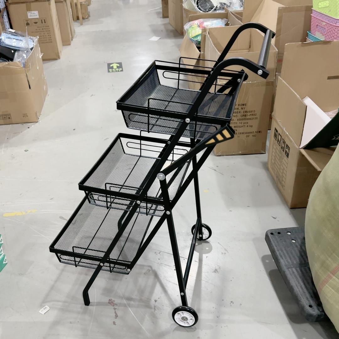 手推车置物架落地多层可移动收纳架旋转小推车厨房平行折叠