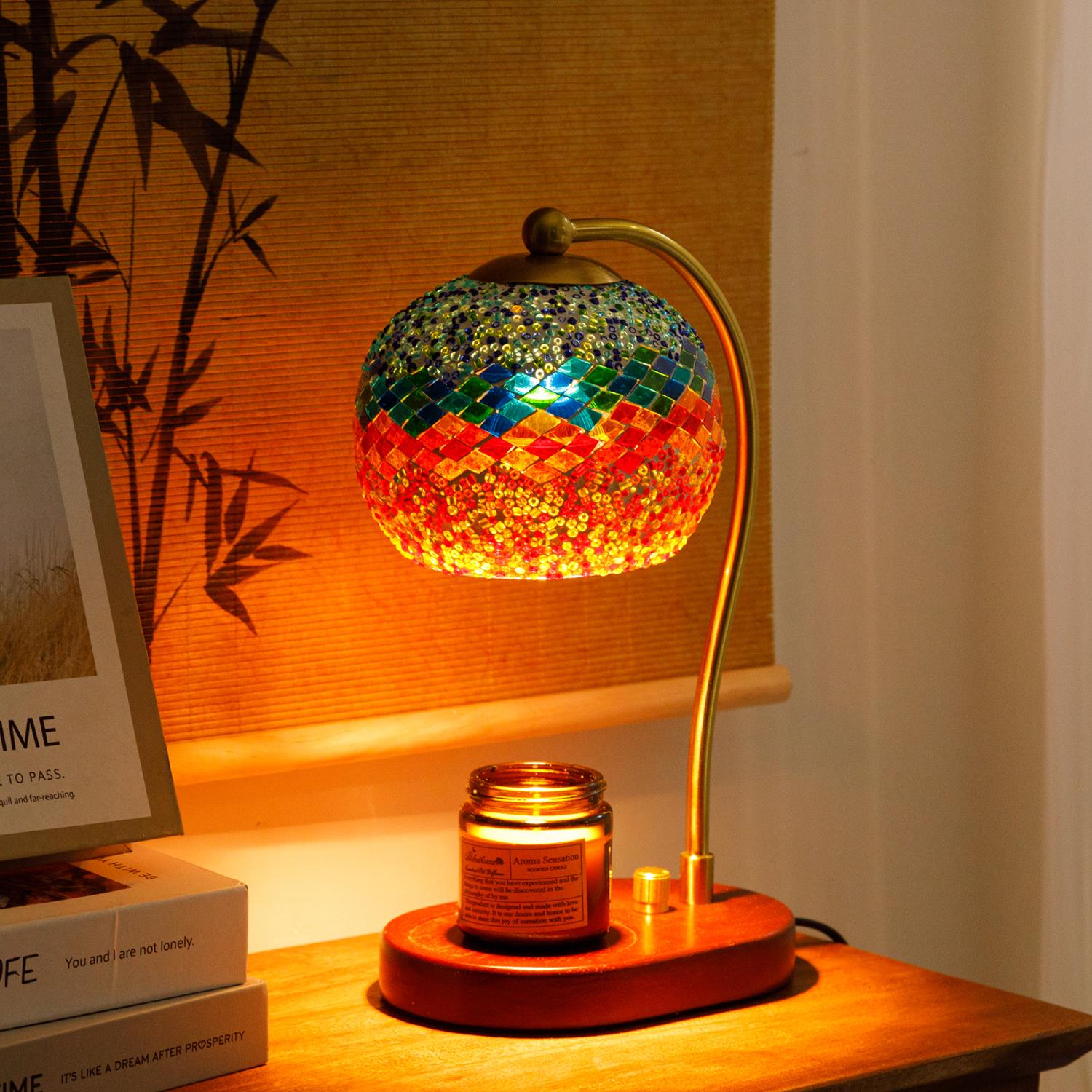 土耳其琉璃复古台灯卧室床头灯摩洛哥融蜡灯波西米亚氛围装饰夜灯