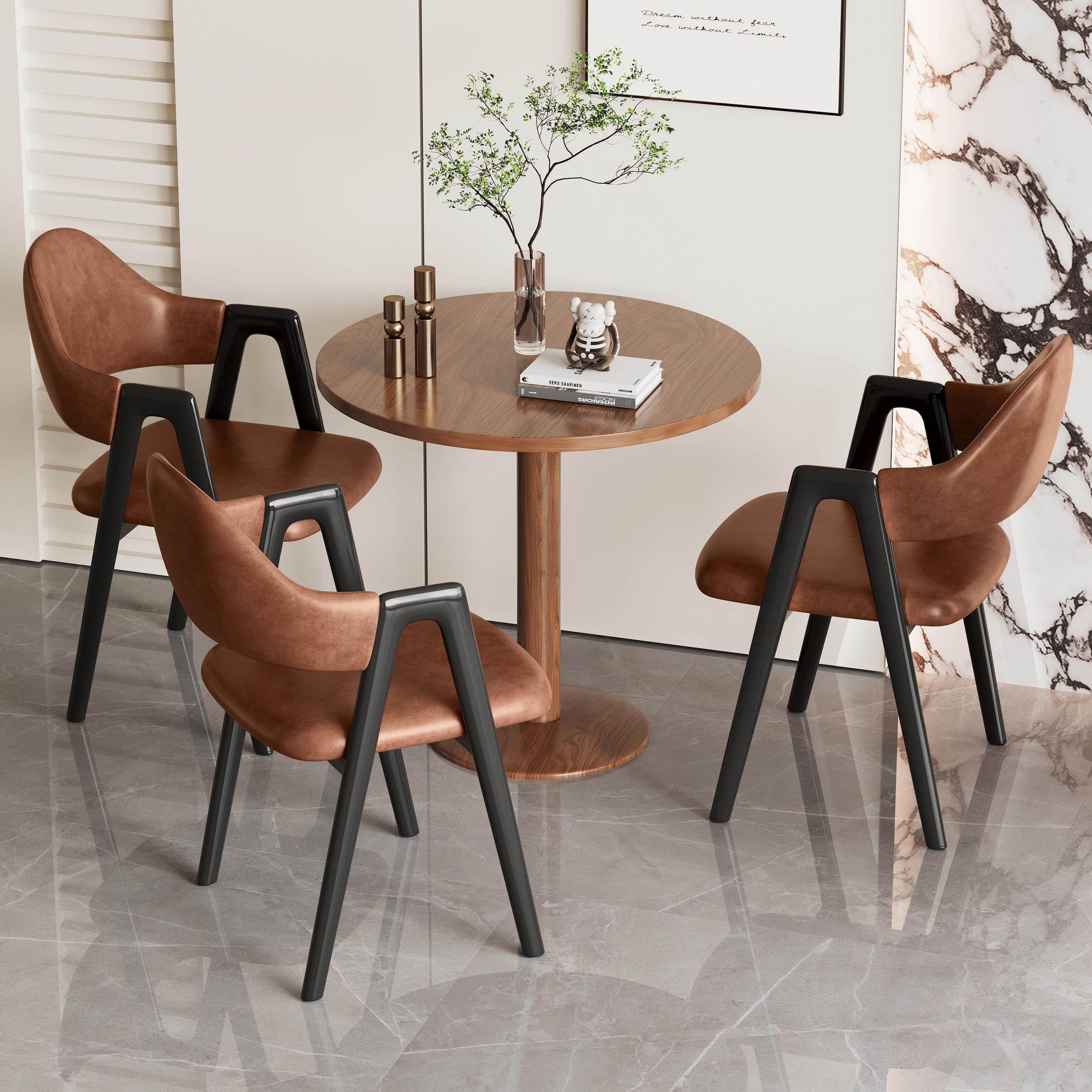 网红奶茶店桌椅商用小吃甜品咖啡厅小圆桌休息区接待洽谈桌椅组合