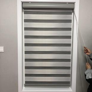 百叶窗帘卷帘免打孔柔纱帘浴室厕所防水遮挡办公室遮阳升降卷拉式