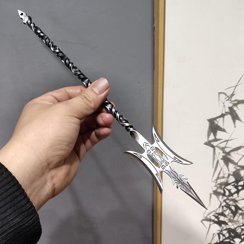 迷你三国武器方天彩绘戟一体机捻锻个人玩桌面饰品模型创意