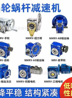 RV50蜗轮蜗杆减速机小型法兰涡轮rv减速电机 NMRV50 步进伺服电机