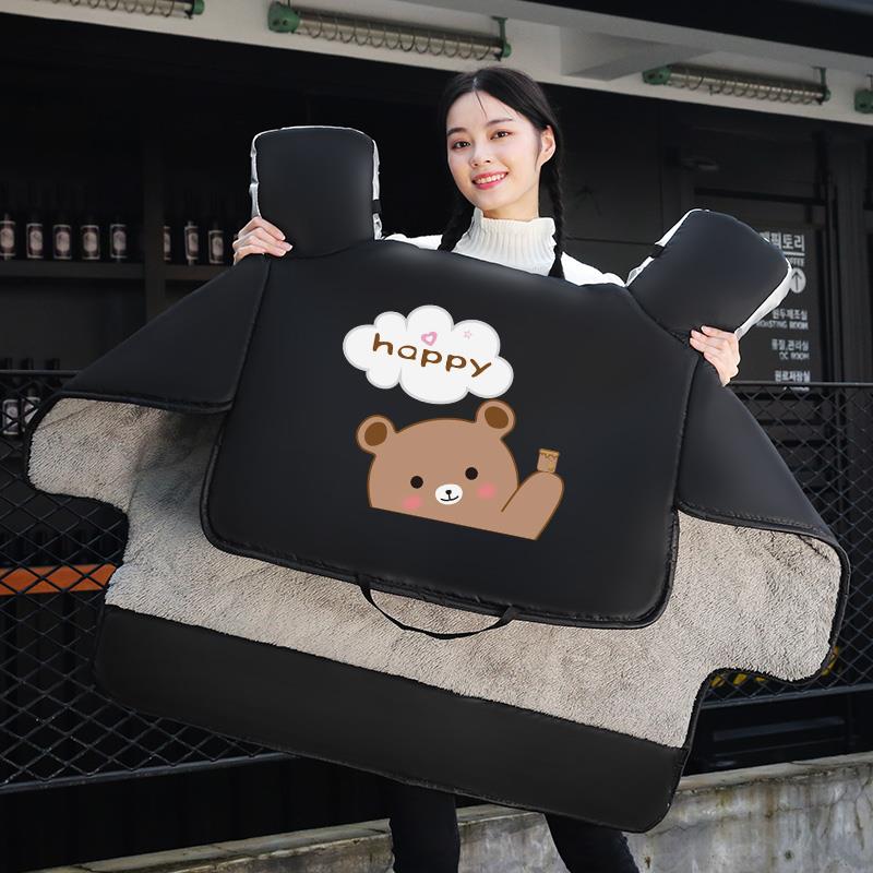 电动电瓶车挡风被冬季加绒加厚摩托电车挡风罩防寒V保暖防风雨冬