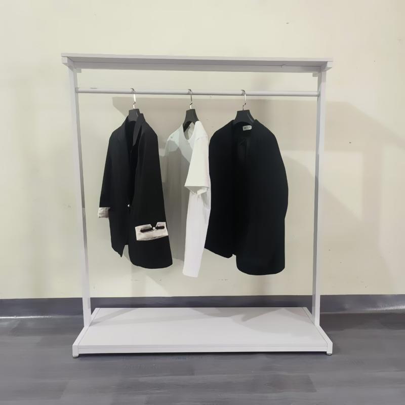 铁艺服装架挂衣服架子落地式单杠带板服装店衣架展示架商超中岛架