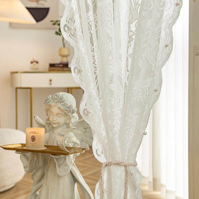 法式轻奢覆古蕾丝门帘纱帘白色梦幻免打孔隔断帘卧室阳台过道装饰,居家布艺,垂直帘/梦幻帘,淘宝优惠券,粉丝福利购,淘宝优惠卷