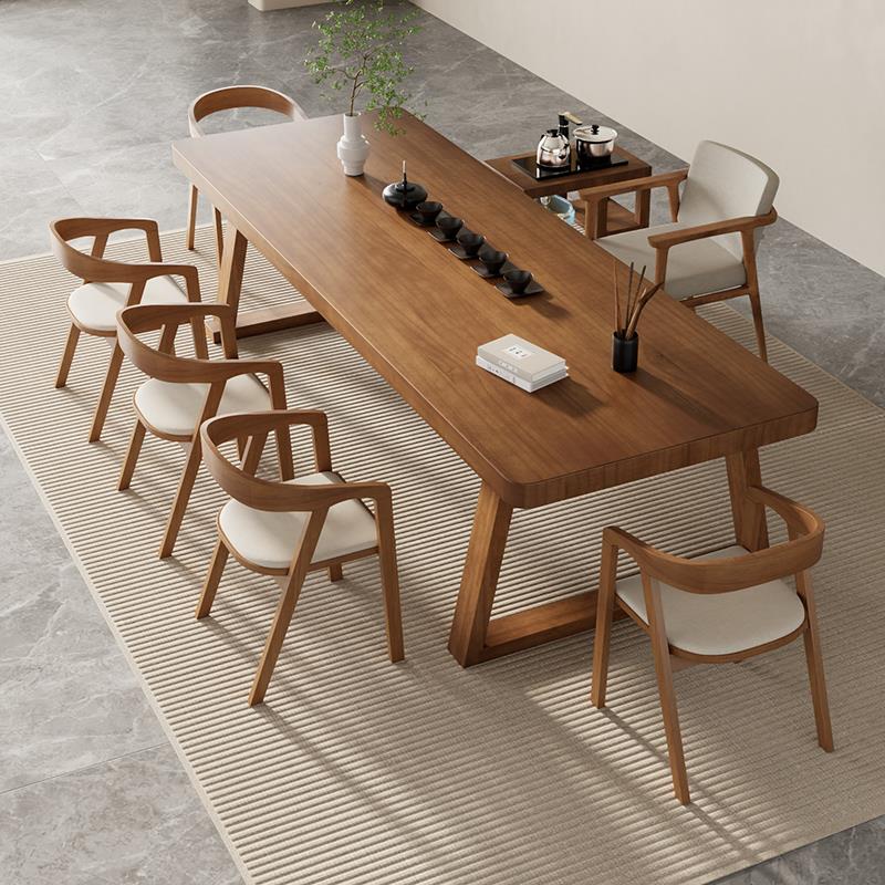 实木大板茶桌椅组合茶几客厅家用一桌五椅2025新款原木泡茶桌现货