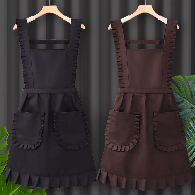 纯棉家用厨房围裙时尚工作服女