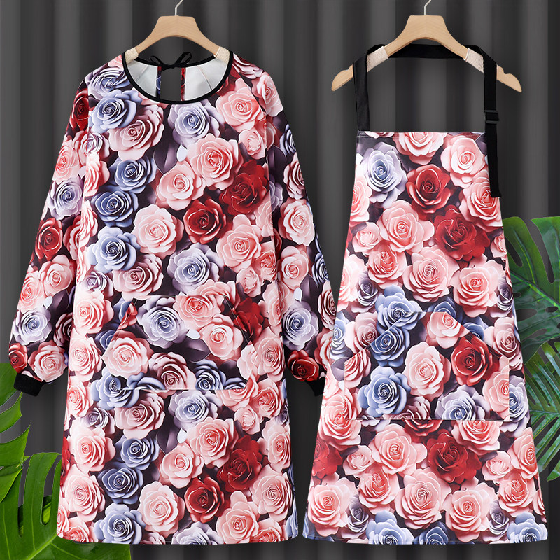 围裙长袖防油防水好看洋气的罩衣工作服中式厨房家用2025新款做饭,家庭/个人清洁工具,围裙,淘宝优惠券,粉丝福利购,淘宝优惠卷