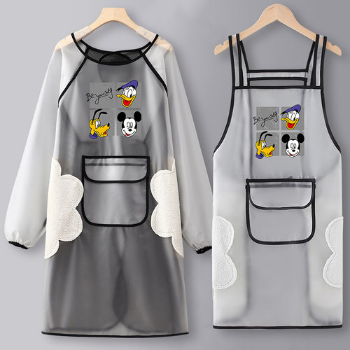 长袖围裙防水油罩衣网红女家