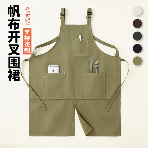 帆布围裙2025新款防脏工作服