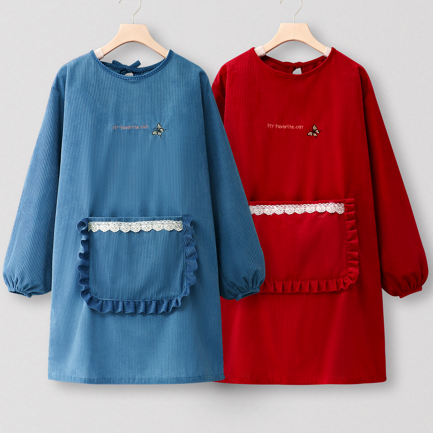 围裙厨房家用大人长袖罩衣女新款流行上班专用甜品店工作服年轻款