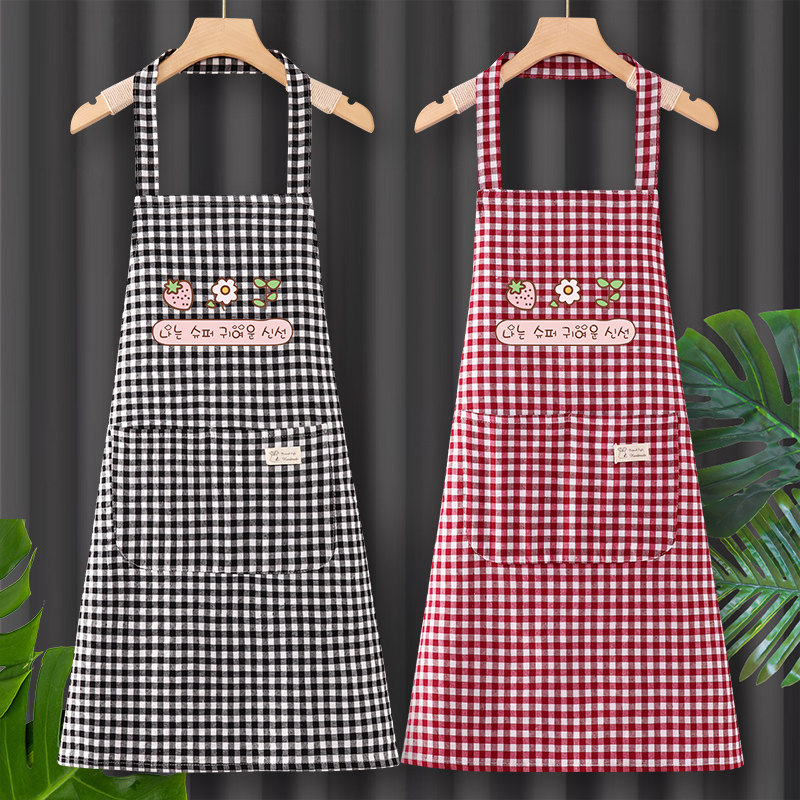 棉布围裙家用厨房女简约透气大人耐磨可爱围腰做饭工作服定制漂亮,家庭/个人清洁工具,围裙,淘宝优惠券,粉丝福利购,淘宝优惠卷
