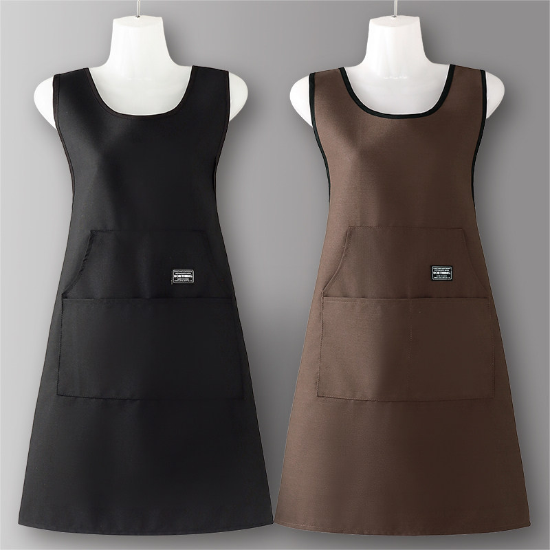 围裙坎肩式厨房家用工作服简约餐饮上班专用2026新款定制logo印字