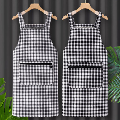 纯棉围裙工作服女家用厨房