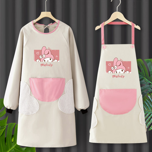 长袖防水防油罩衣时尚围裙