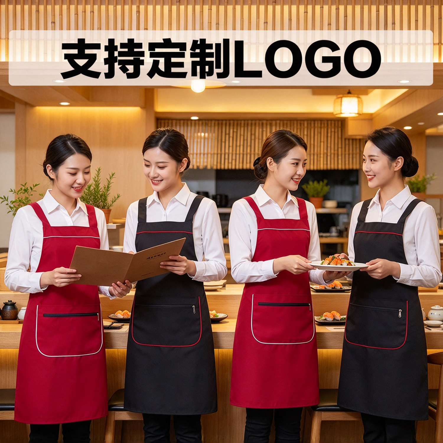 定制透气防油防污围裙工作服