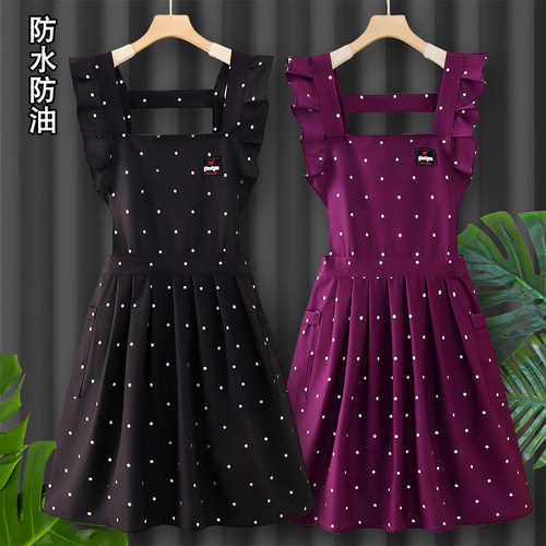 防水防油公主风围裙工作服女